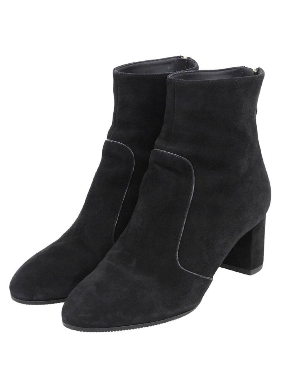 Louis Vuitton Back Zip Bootie Suede Short Boots Shoes Black